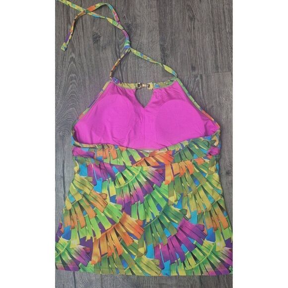 Trina Turk Swimsuit Hawaiian Haulter Top Women's Size 12 - Picture 2 of 3